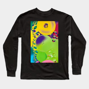 Colorful close up of oil drops in water Long Sleeve T-Shirt